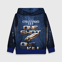 Толстовка-худи детская One Shot One Kill CS GO, цвет: 3D-синий