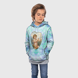Толстовка-худи детская Купидон - 14 февраля, цвет: 3D-меланж — фото 2