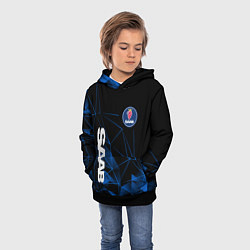Толстовка-худи детская Сааб , Saab, цвет: 3D-черный — фото 2