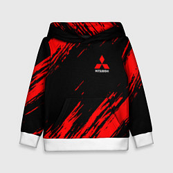 Толстовка-худи детская Mitsubishi Texture Red, цвет: 3D-белый