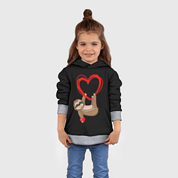 Толстовка-худи детская Ленивая любовь, цвет: 3D-меланж — фото 2