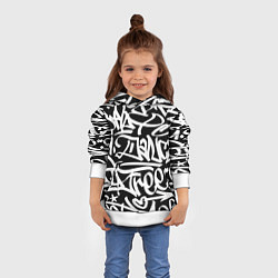 Толстовка-худи детская КРУТОЕ ГРАФФИТИ Я РЭПЕР, цвет: 3D-белый — фото 2