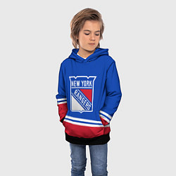 Толстовка-худи детская New York Rangers Нью Йорк Рейнджерс, цвет: 3D-черный — фото 2