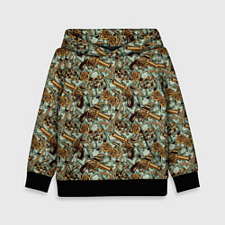 Толстовка-худи детская Баксы, Оружие, Золото, цвет: 3D-черный