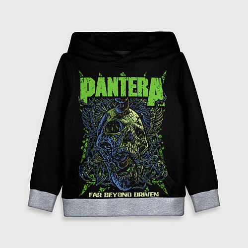 Детская толстовка Pantera green череп / 3D-Меланж – фото 1