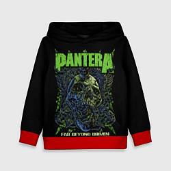 Толстовка-худи детская Pantera green череп, цвет: 3D-красный