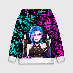 Толстовка-худи детская JINX ДЖИНКС NEON PATTERN, цвет: 3D-белый