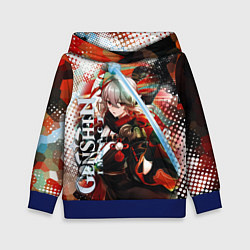 Толстовка-худи детская Каэдэхара Кадзуха-странствующий самурай, цвет: 3D-синий