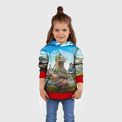 Толстовка-худи детская Horizon Forbidden West - разрушенный мост, цвет: 3D-красный — фото 2