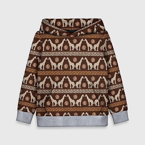 Детская толстовка Жирафы Африка паттерн / 3D-Меланж – фото 1