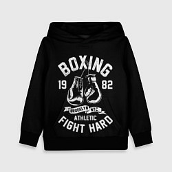 Толстовка-худи детская БОКС, БОКСЕРСКИЕ ПЕРЧАТКИ BOXING, цвет: 3D-черный