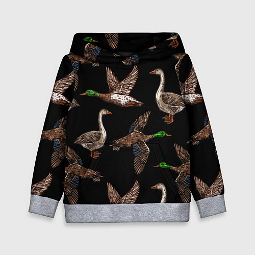 Детская толстовка Утки паттерн / 3D-Меланж – фото 1