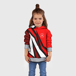 Толстовка-худи детская MERCEDES BENZ АБСРАКЦИЯ КРАСНАЯ, цвет: 3D-меланж — фото 2