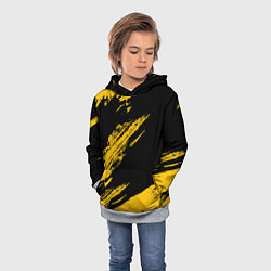 Толстовка-худи детская BLACK AND YELLOW GRUNGE ГРАНЖ, цвет: 3D-меланж — фото 2