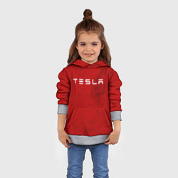 Толстовка-худи детская ТЕСЛА КРАСНАЯ ВЕРСИЯ, цвет: 3D-меланж — фото 2