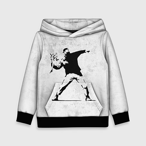 Детская толстовка BANKSY БУНТ RIOT БЭНКСИ / 3D-Черный – фото 1