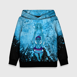 Толстовка-худи детская Спортивное плавание Голубая вода, цвет: 3D-черный