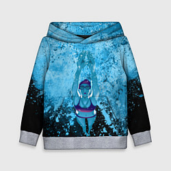 Толстовка-худи детская Спортивное плавание Голубая вода, цвет: 3D-меланж