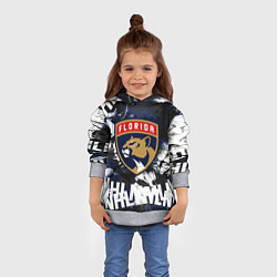 Толстовка-худи детская Florida Panthers, Флорида Пантерз, цвет: 3D-меланж — фото 2