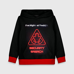 Толстовка-худи детская Five Nights at Freddys: Security Breach logo, цвет: 3D-красный