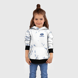 Толстовка-худи детская Subaru субару Паттерн, цвет: 3D-черный — фото 2