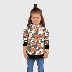 Толстовка-худи детская Orange Camo, цвет: 3D-черный — фото 2