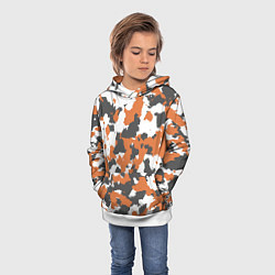 Толстовка-худи детская Orange Camo, цвет: 3D-белый — фото 2