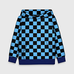Толстовка-худи детская Шахматная доска Синяя, цвет: 3D-синий
