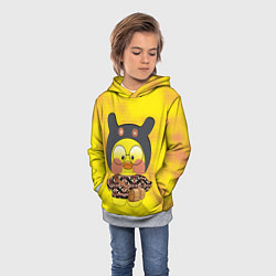 Толстовка-худи детская Лалафанфан-утка в свитере, цвет: 3D-меланж — фото 2