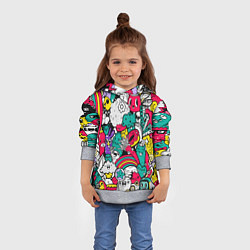 Толстовка-худи детская Веселые монстрики и привидения, цвет: 3D-меланж — фото 2