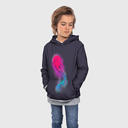 Толстовка-худи детская Медуза Градиент Неон, цвет: 3D-меланж — фото 2