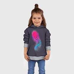 Толстовка-худи детская Медуза Градиент Неон, цвет: 3D-меланж — фото 2
