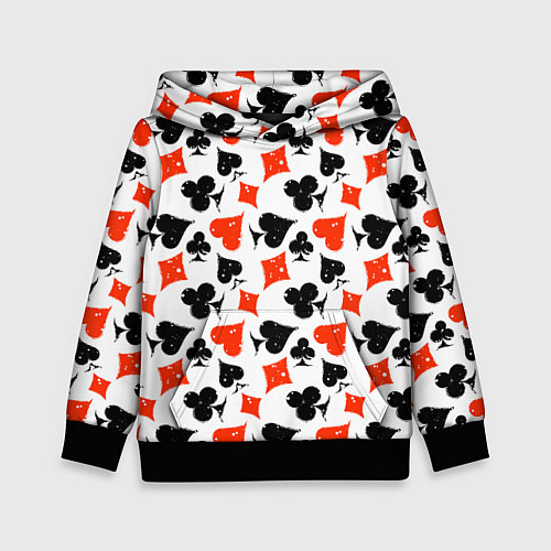 Детская толстовка Пика, Черва, Крестя, Бубна / 3D-Черный – фото 1