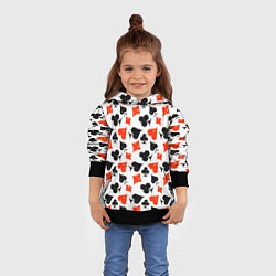 Толстовка-худи детская Пика, Черва, Крестя, Бубна, цвет: 3D-черный — фото 2