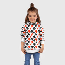 Толстовка-худи детская Пика, Черва, Крестя, Бубна, цвет: 3D-белый — фото 2