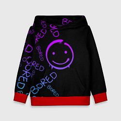 Толстовка-худи детская Neon Bored Half pattern, цвет: 3D-красный