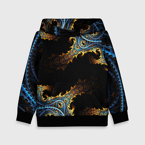 Детская толстовка Огненные фракталы 3d / 3D-Черный – фото 1
