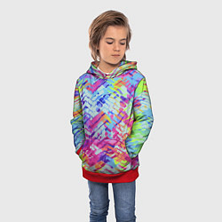 Толстовка-худи детская Color vanguard pattern, цвет: 3D-красный — фото 2
