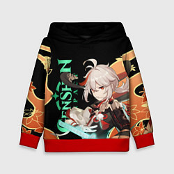 Толстовка-худи детская ПАТТЕРН КАДЗУХА - KAZUHA, цвет: 3D-красный