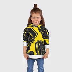 Толстовка-худи детская Абстракция Город, цвет: 3D-белый — фото 2