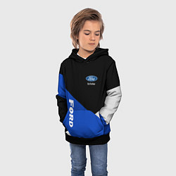 Толстовка-худи детская FORD ФОРД ЧЕРНЫЙ СИНИЙ БЕЛЫЙ, цвет: 3D-черный — фото 2