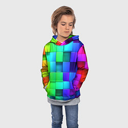 Толстовка-худи детская Color geometrics pattern Vanguard, цвет: 3D-меланж — фото 2