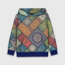 Толстовка-худи детская Mandala-pattern, цвет: 3D-синий