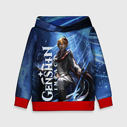 Толстовка-худи детская Геншин Аято-гидроперсонаж, цвет: 3D-красный