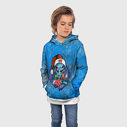 Толстовка-худи детская Инопланетянин, цвет: 3D-белый — фото 2