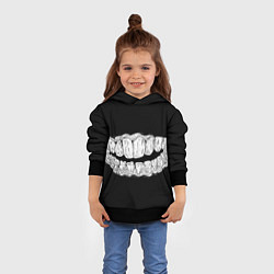 Толстовка-худи детская Зубы Каонаси, цвет: 3D-черный — фото 2