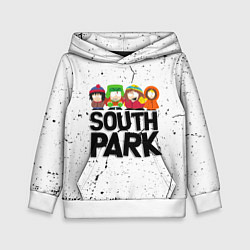 Толстовка-худи детская Южный парк мультфильм - персонажи South Park, цвет: 3D-белый