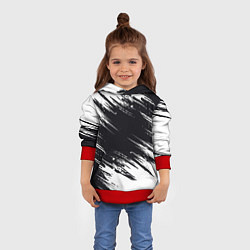 Толстовка-худи детская БЕЛАЯ КРАСКА БРЫЗГИ, цвет: 3D-красный — фото 2