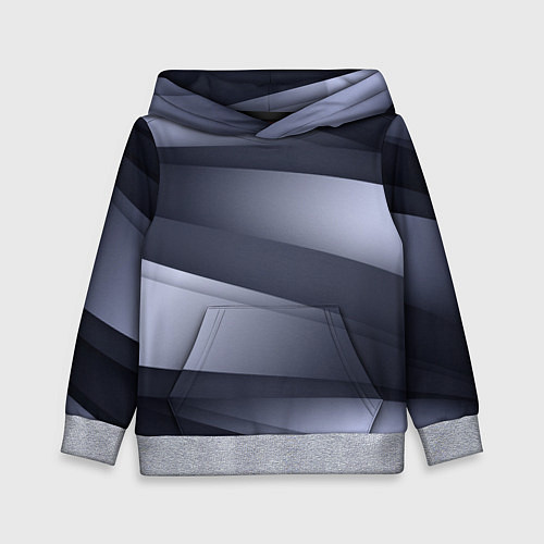 Детская толстовка Серо-белая Волна / 3D-Меланж – фото 1