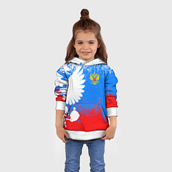 Толстовка-худи детская Я русский герб, цвет: 3D-белый — фото 2